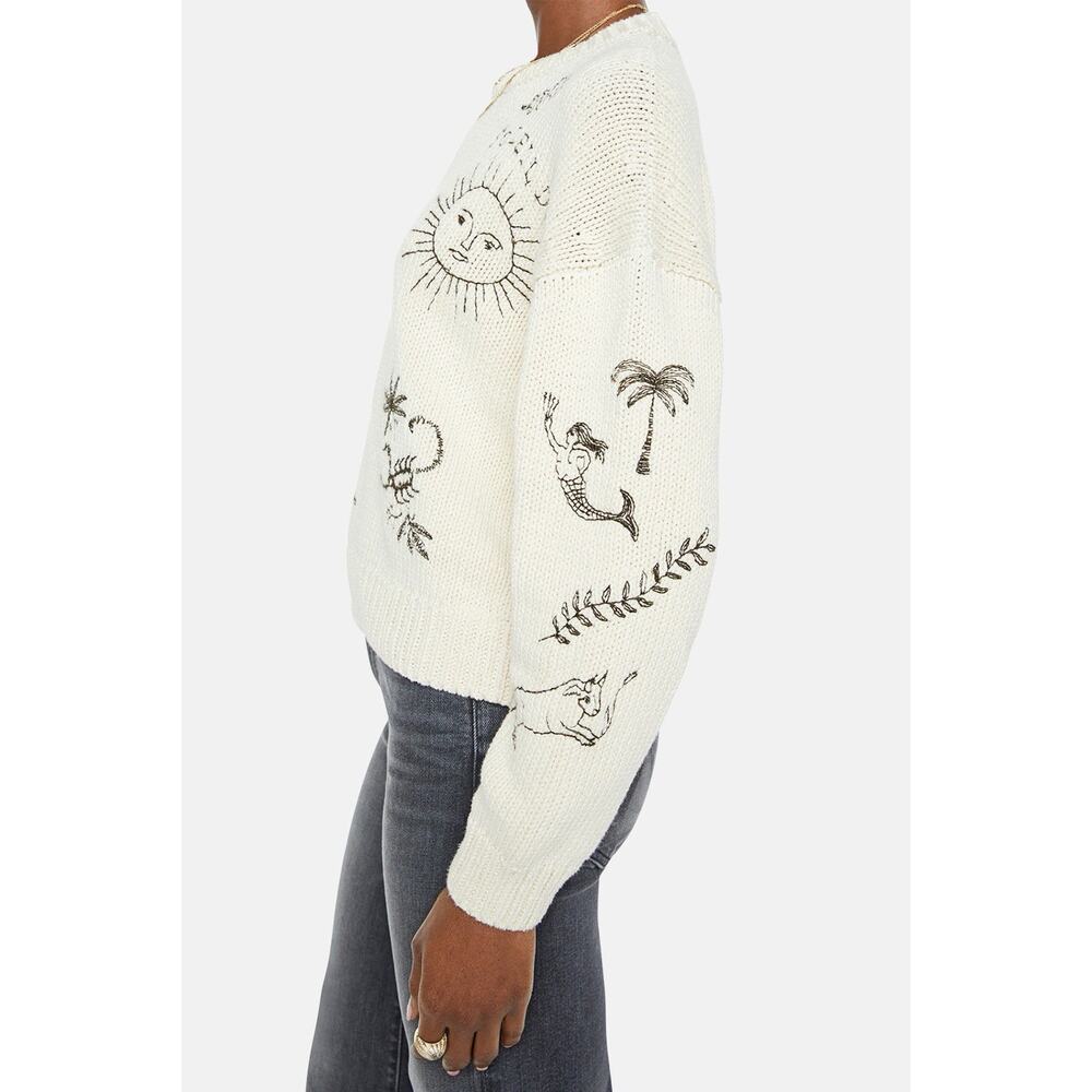 MOTHER Sweater Cotton Jumper Women’s Large Cream Drawings In The Sand $395 - Picture 14 of 16
